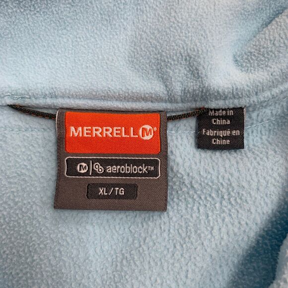 Merrell Aeroblock Jacket Womens XL Extra Large Baby Blue Zip Up Fleece Collar - Picture 8 of 13